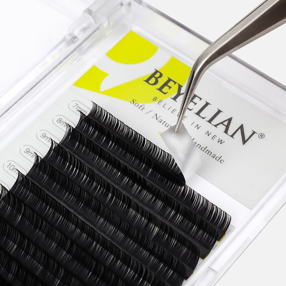 BEYELIAN Eyelash Extension,Volume Lash Extensions Individual Lashes Silk Volume Lashes Professional Salon Use Thickness C  D CC Curl Mixed Tray Soft Application-Friendly